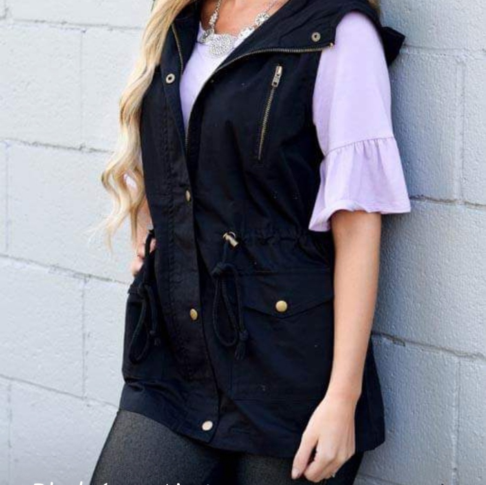 Black Cargo Vest